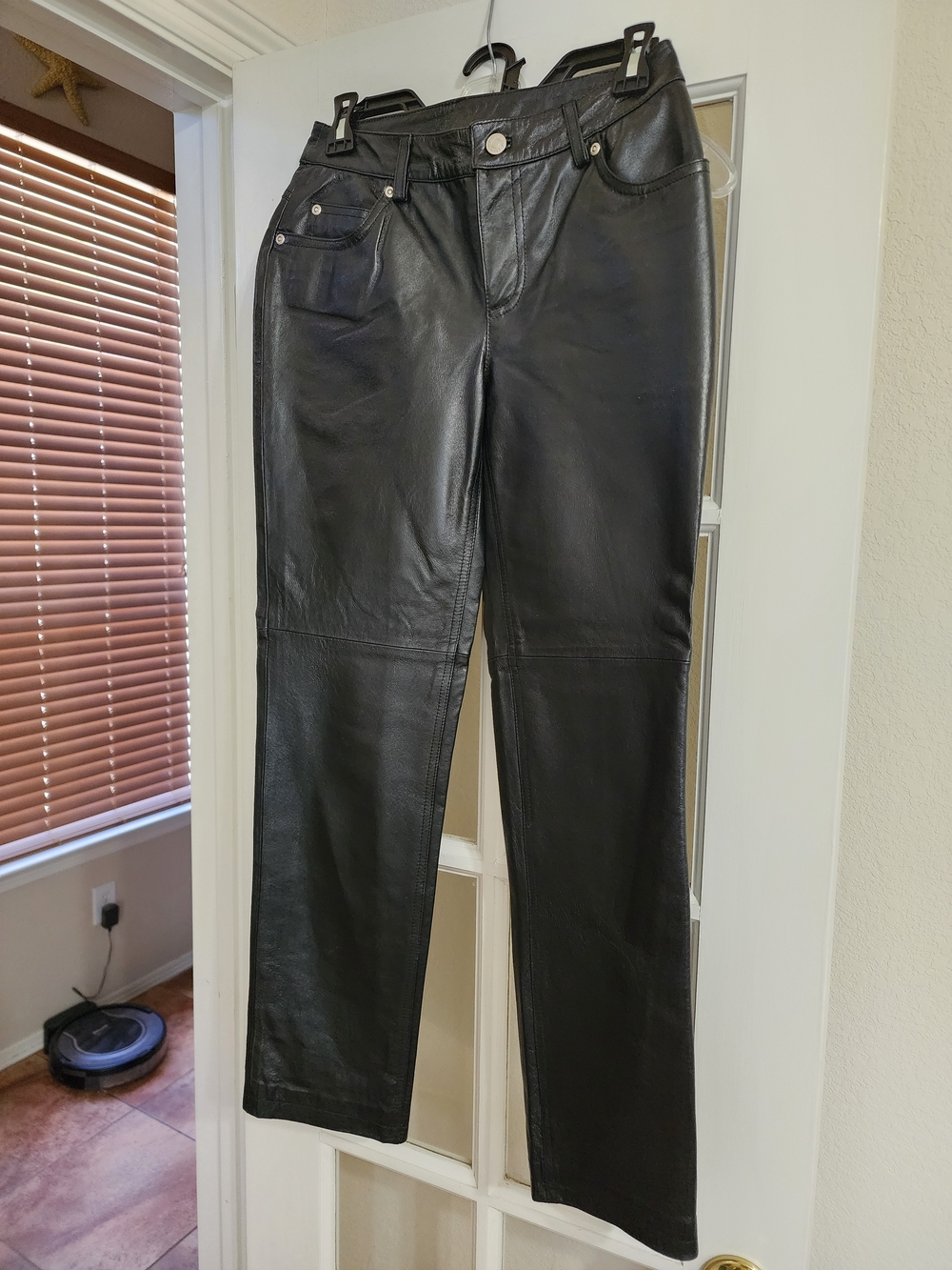 Newport News Jeanology Vintage Y2K Leather Pants Black 2P E6278 - Picture 3 of 13